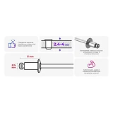 Заклепка Intertool RT-4006 алюминиевая 4.0х6.0мм                                                    