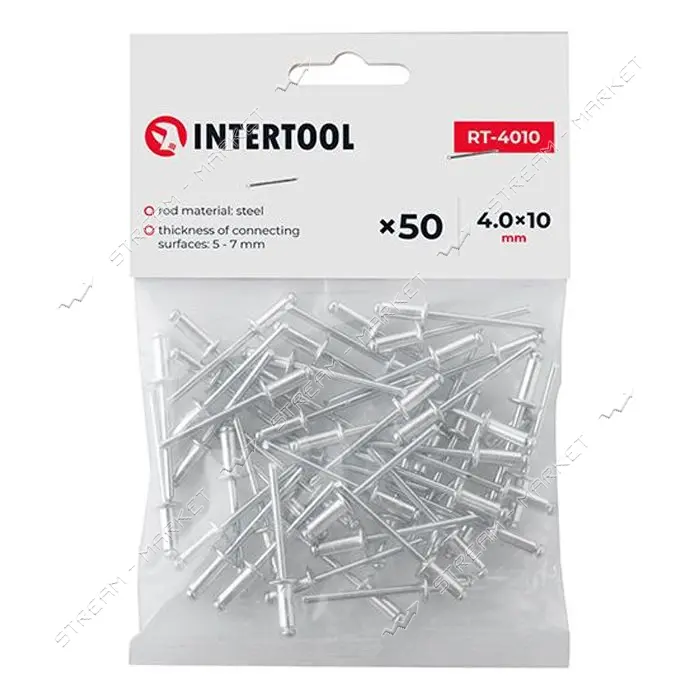 Заклепка Intertool RT-4010 алюминиевая 4.0х10мм                                                     