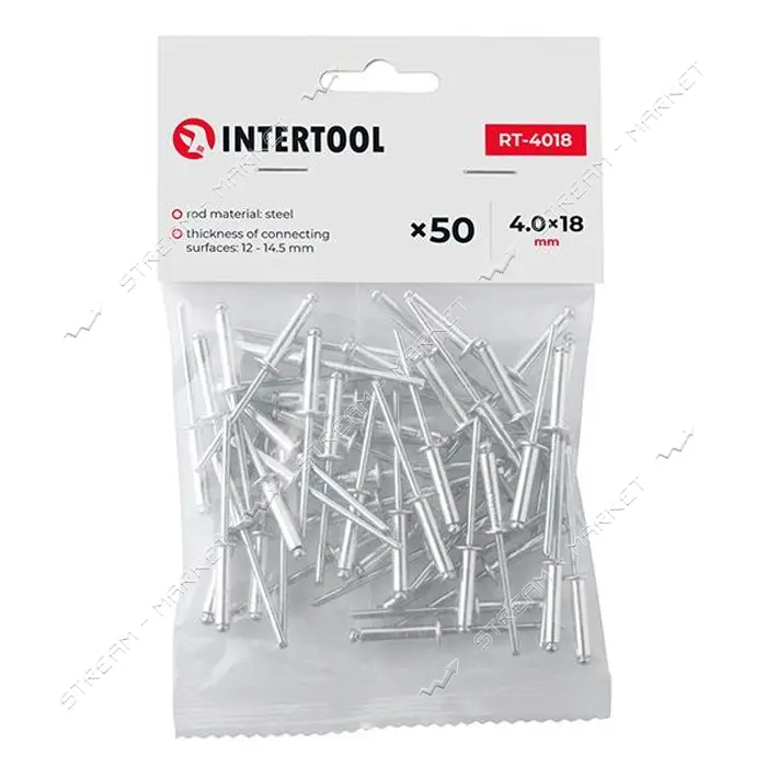 Заклепка Intertool RT-4018 алюминиевая 4.0х18мм