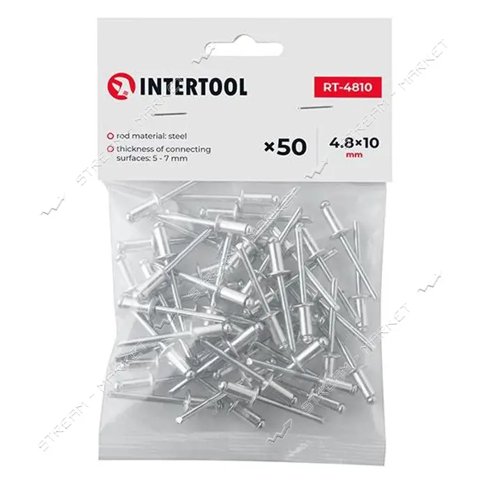 Заклепка Intertool RT-4810 алюминиевая 4.8х10мм