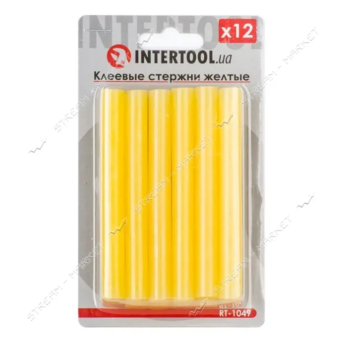 Комплект клеевых стержней Intertool RT-1049 11.2x100мм желтые 12шт                                  