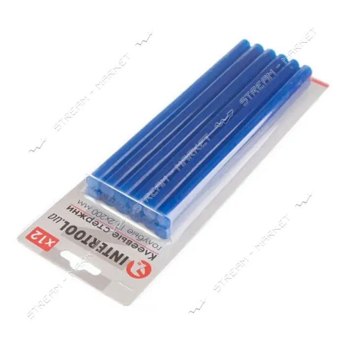 Комплект клеевых стержней Intertool RT-1053 11.2x200мм голубые 12шт                                 
