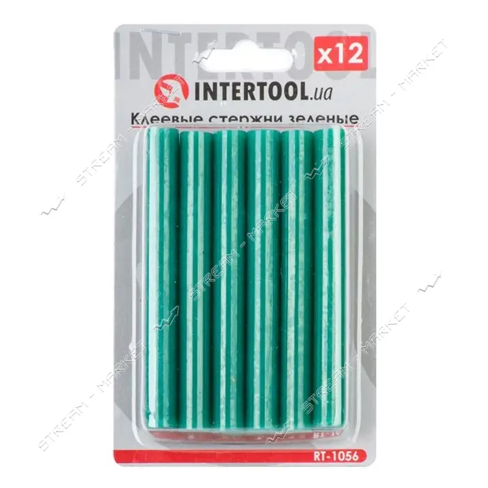 Комплект клеевых стержней Intertool RT-1056 11.2x100мм зеленые 12шт                                 