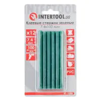 Комплект клеевых стержней Intertool RT-1058 7.4x100мм зеленые 12шт                                  