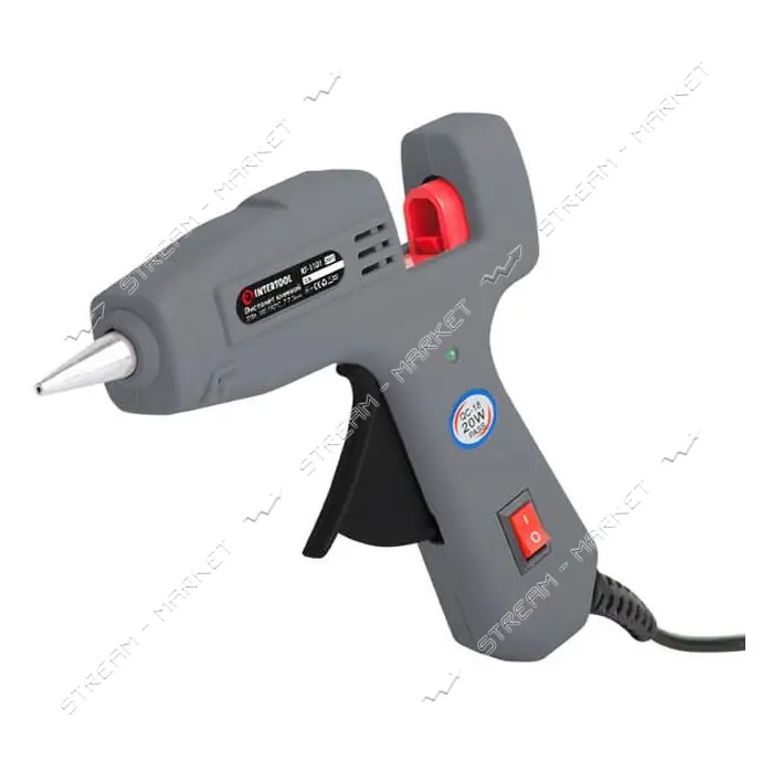 Пистолет клеевой Intertool RT-1101 20Вт 230В 180-195 С под стержни 7-7.5мм 5.13г/мин                