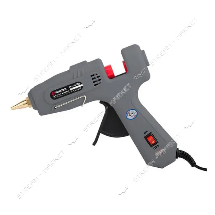 Пистолет клеевой Intertool  RT-1102 40Вт 230В 195-210С под стержни 10.8-11.5мм 10-165г/мин          