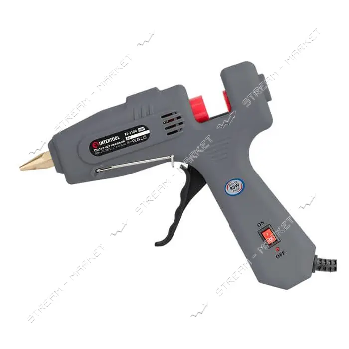 Пистолет клеевой Intertool RT-1104 80Вт 230В 215-230С под стержни 10.8-11.5мм 13-30г/мин