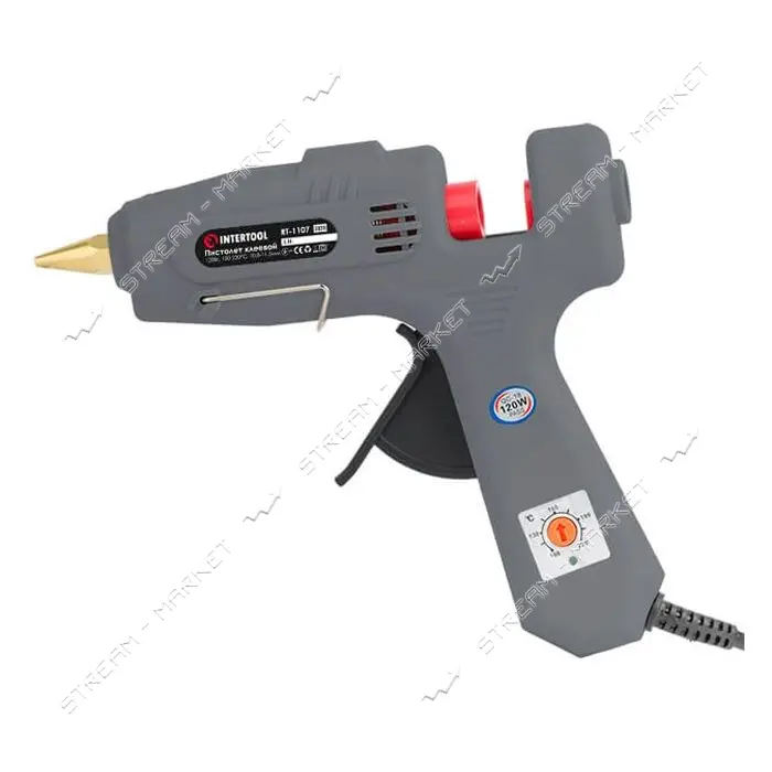 Пистолет клеевой Intertool RT-1107 120Вт 230В 100-220С под стержни 10.8-11.5мм 13-30г/мин