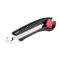 Нож Intertool HT-0502 с металлической направляющей под лезвие 18мм и винтовым фиксатором на блистере