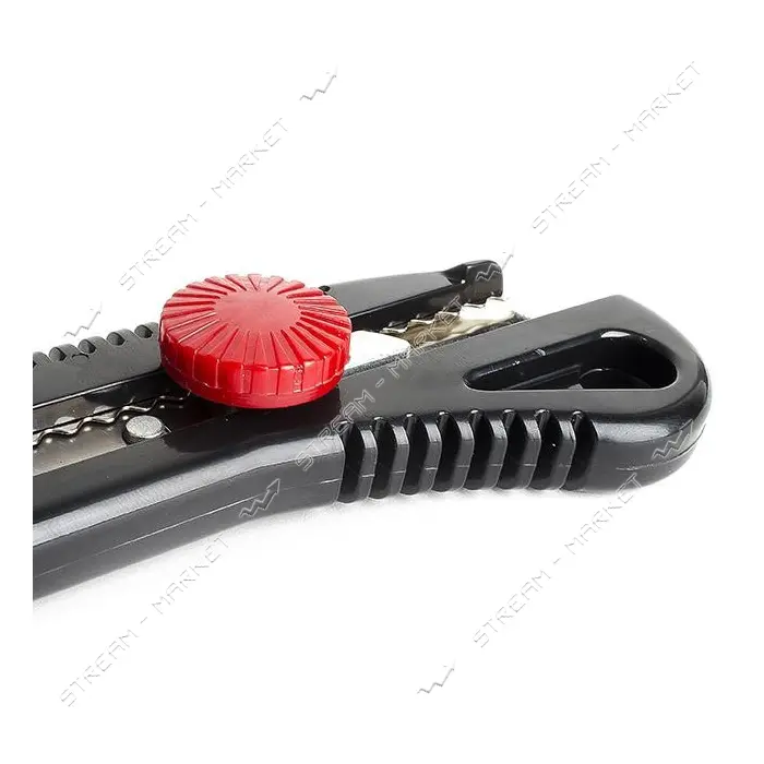 Нож Intertool HT-0502 с металлической направляющей под лезвие 18мм и винтовым фиксатором на блистере