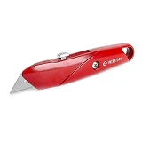 Нож Intertool HT-0505 с выдвижным трапециевидным лезвием металлический корпус                       