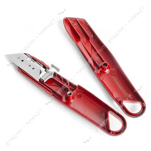 Нож Intertool HT-0505 с выдвижным трапециевидным лезвием металлический корпус                       