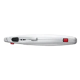 Нож Intertool HT-0516 с выдвижным трапециевидным лезвием металлический корпус прорезиненный.