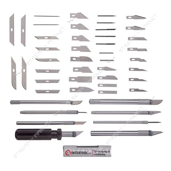 Набор скальпелей Intertool HT-0530 56шт в пластиковом футляре