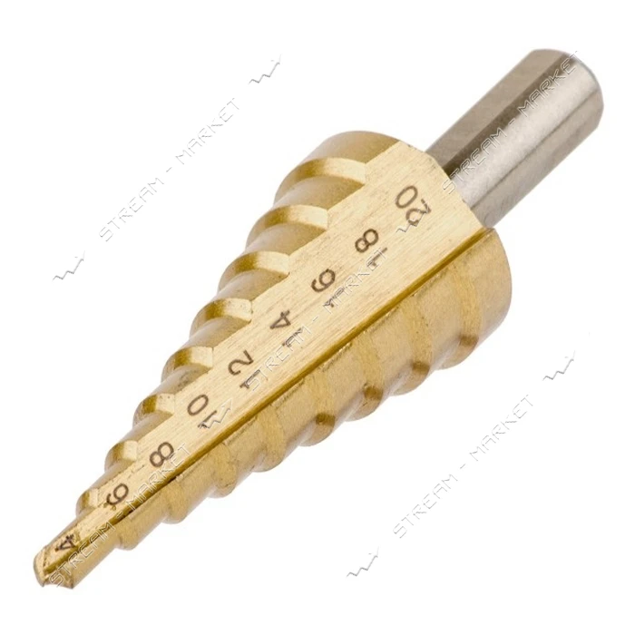 Сверло ступенчатое по металлу Intertool SD-5820 4-20мм                                              