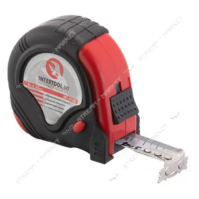 Рулетка Intertool MT-0108 25мм 8м                                                                   
