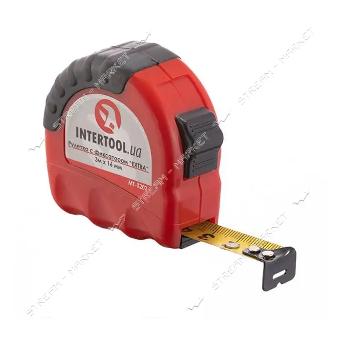 Рулетка с фиксатором Intertool MT- 0203 EXTRA 16мм 3м