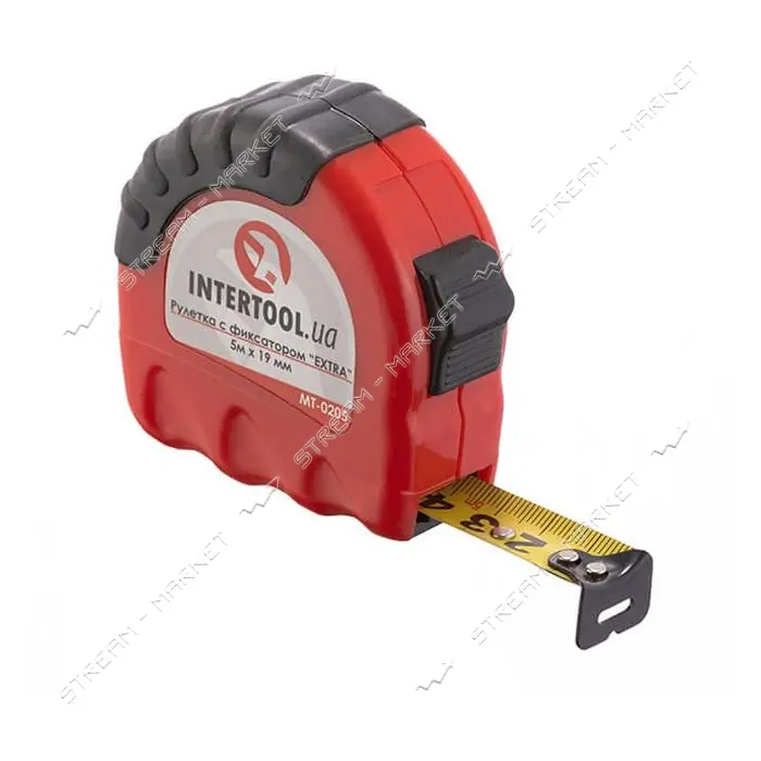 Рулетка с фиксатором Intertool MT- 0205 EXTRA 19мм 5м                                               