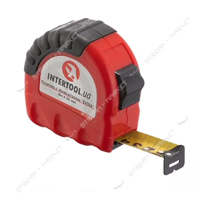 Рулетка с фиксатором Intertool MT- 0208 EXTRA 25мм 8м                                               