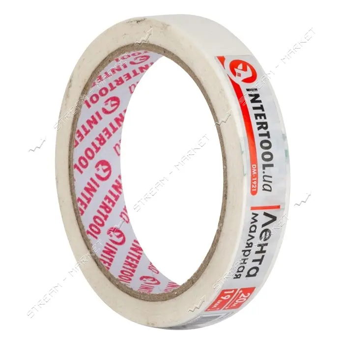 Лента малярная Intertool DM-1921 19мм 20м белая 12шт                                                