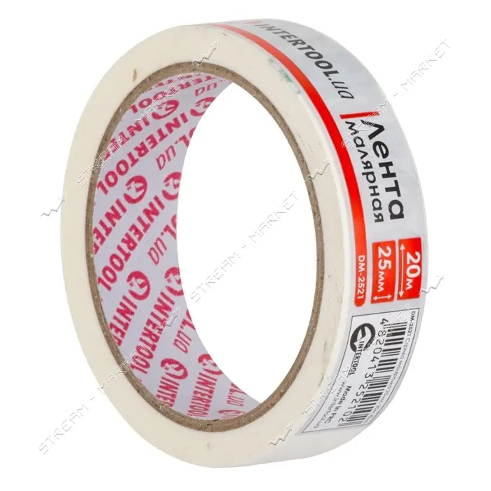 Лента малярная Intertool DM-2521 25мм 20м белая 9шт                                                 