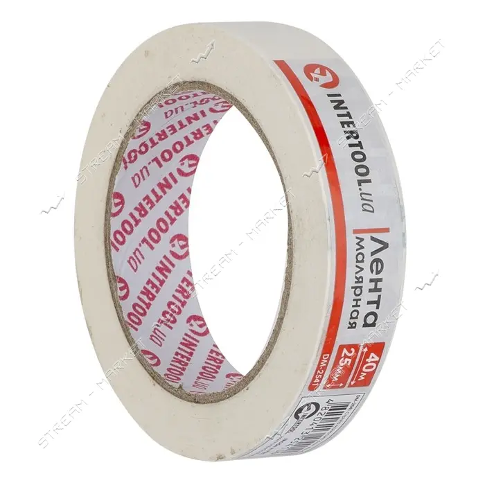 Лента малярная Intertool DM-2541 25мм 40м белая 9шт                                                 