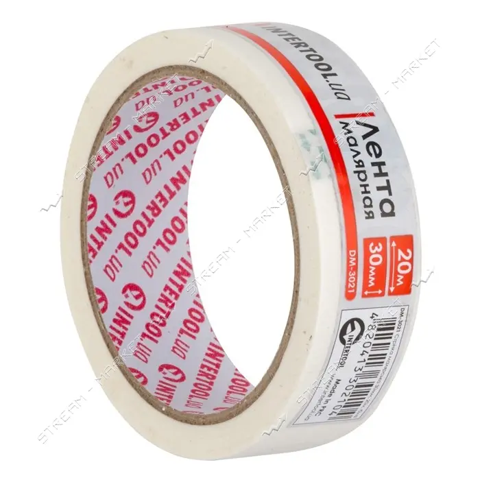 Лента малярная Intertool DM-3021 30мм 20м белая 8шт