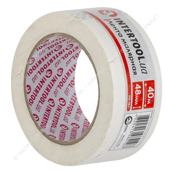 Лента малярная Intertool DM-4841 48мм 40м белая 4шт