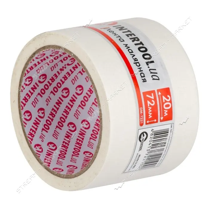 Лента малярная Intertool DM-7221 72мм 20м белая 2шт