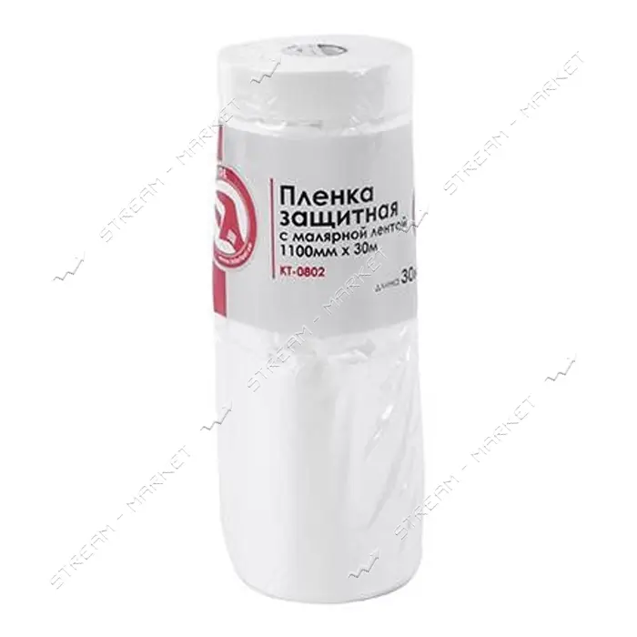 Пленка защитная Intertool KT-0802 с малярной лентой 1100мм 30м                                      