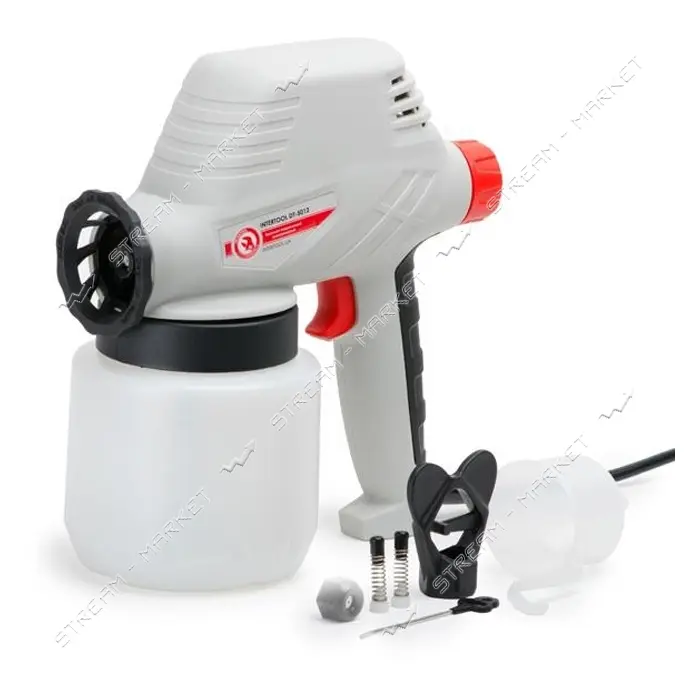 Краскопульт электрический Intertool DT-5012 110Вт форсунка 0.8мм бачок 0.8л 300 мл/мин              