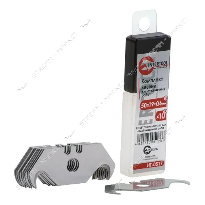 Комплект лезвий для отделочных работ Intertool HT-0517 HOOK в пластиковой коробке 10шт