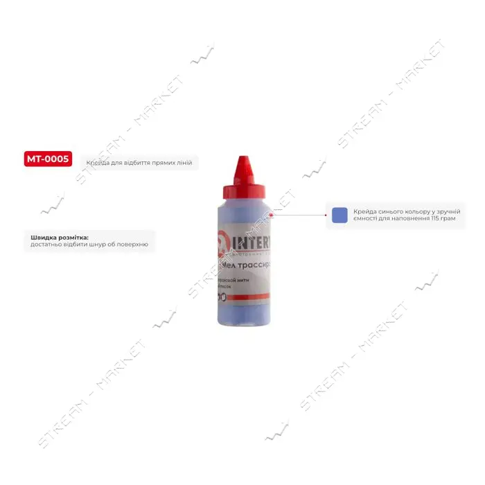 Мел трассировочный Intertool MT-0005 115г синий                                                     