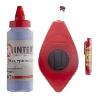 Комплект Intertool MT-2505 шнур відбивочний коректор 115г і шнуровий рівень 3 в 1                   