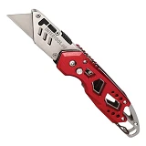 Нож строительный Intertool HT-0531 складной с трапециевидным лезвием SK5 алюм. рукоятка карабин