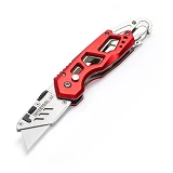 Нож строительный Intertool HT-0531 складной с трапециевидным лезвием SK5 алюм. рукоятка карабин