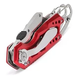 Нож строительный Intertool HT-0531 складной с трапециевидным лезвием SK5 алюм. рукоятка карабин