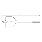 Сверло перьевое Intertool SWF-4015 по дереву 40х150мм