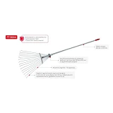 Грабли веерные Intertool FT-3004 15 прутьев метал.рукоятка рег. Шир.рабочей поверхности 30-50см     