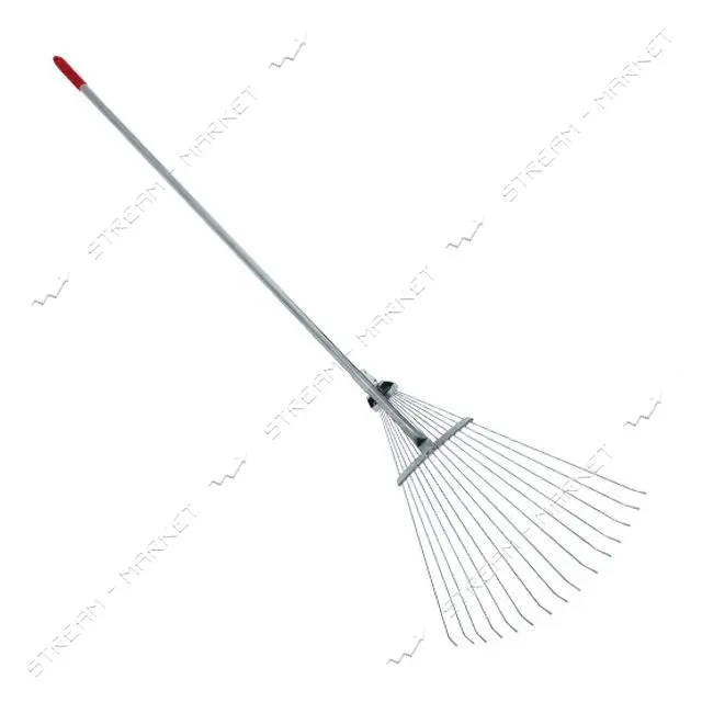 Грабли веерные Intertool FT-3004 15 прутьев метал.рукоятка рег. Шир.рабочей поверхности 30-50см     