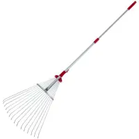 Грабли веерные Intertool FT-3007 15 прутьев метал.телескоп.рукоятка,рег.шир.раб.поверхности 30-50см 
