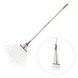 Грабли веерные Intertool FT-3008 15 прутьев металлическая рукоятка регулировка ширины 20-65см