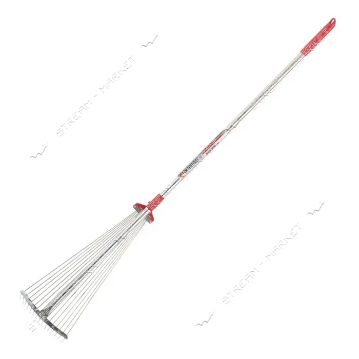 Грабли веерные Intertool FT-3008 15 прутьев металлическая рукоятка регулировка ширины 20-65см