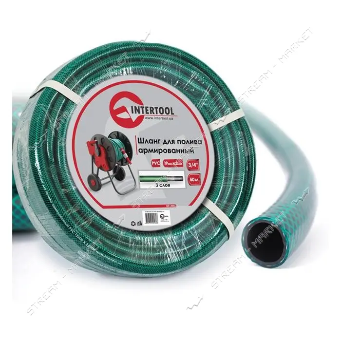Шланг для полива Intertool GE-4046 PVC трехслойный армированный 3/4" 50м