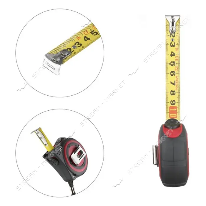 Рулетка с металлическим полотном Intertool MT-0833 3м х 16мм нейлоновое покрытие полотна Storm      