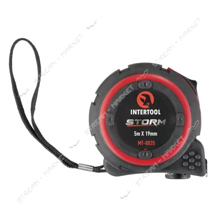 Рулетка с металлическим полотном Intertool MT-0835 5м x 16мм нейлоновое покрытие полотна Storm