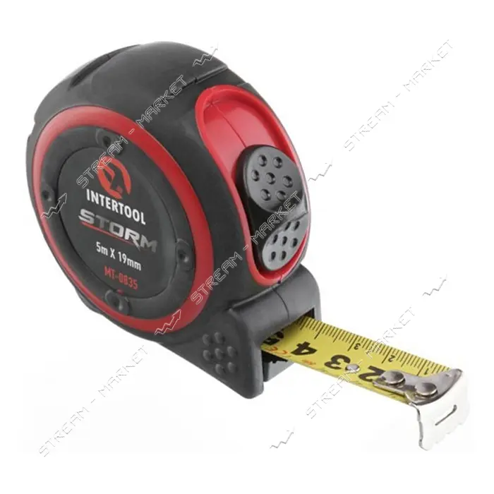 Рулетка с металлическим полотном Intertool MT-0835 5м x 16мм нейлоновое покрытие полотна Storm