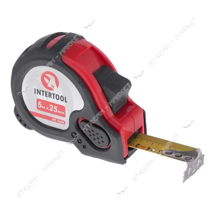 Рулетка с фиксатором Intertool MT-0606 Супер Магнит 5м x 25мм