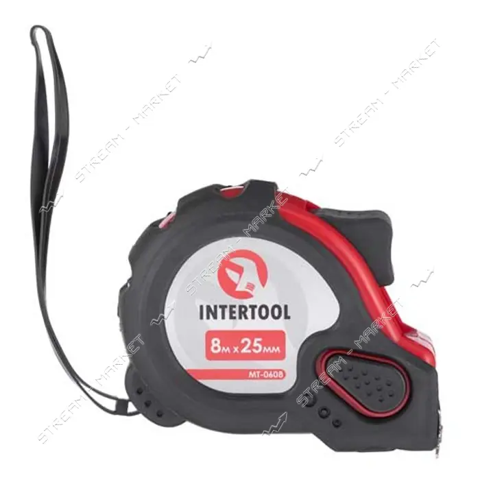 Рулетка с фиксатором Intertool MT-0608 Супер Магнит 8м x 25мм