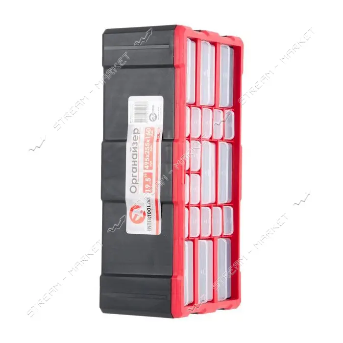 Органайзер Intertool BX-4023 двухсторонний 19.5" 495х255х160мм 22 ячейки                            